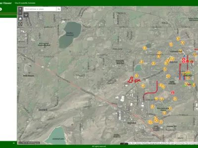 Screenshot of Louisville Construction Map GIS application