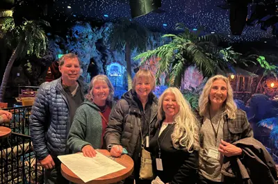 Five seniors at Casa Bonita for a Senior Trip